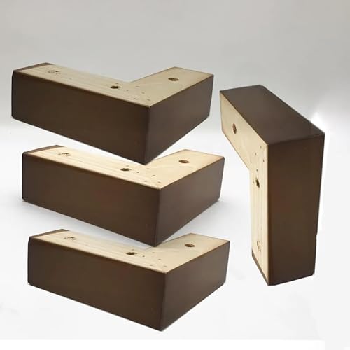 AITEKODVG Holzbett-Risersofa Füße für Möbel l-förmige Couch Füße Kommode Bein Set 4, Holzsofa Beine Ersatzmöbel Füße, Tischbeine Kommode Beine (B-Seven-Charakter 5 cm) von AITEKODVG