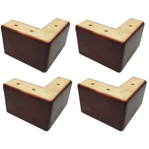 AITEKODVG Holzbett-Risersofa Füße für Möbel l-förmige Couch Füße Kommode Bein Set 4, Holzsofa Beine Ersatzmöbel Füße, Tischbeine Kommode Beine (a-Seven-Character 10 cm) von AITEKODVG