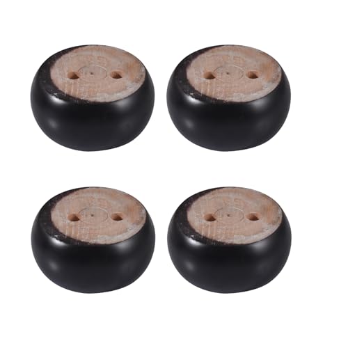 AITEKODVG Holzmöbelbeine, Feste Holzsofa Beine runde Brötchen Füße, runde Möbel Beine Füße 100 kg Lagergewicht für Sofas Schränke Tische Bett Set von 4 (schwarz 5 * 10 cm) von AITEKODVG