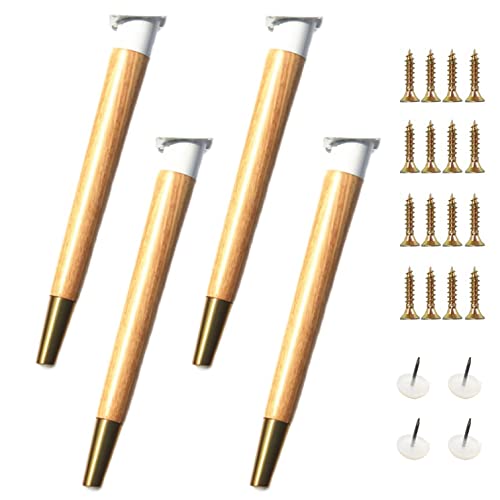 AITEKODVG Massive Holzmöbel Beine 4 Packholz Tischbeine für Sofa Schränke Schminktisch Schreibtisch Couchtisch Esstisch Kupfer Sets Ersatz Füße Stützen Beine mit 500 kg Ladungskapazität 60,5 cm/23. von AITEKODVG