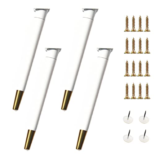 AITEKODVG Massivholzmöbel Beine Set aus 4 Holztischbeinen für Sofa -Schrank -Schminktisch Schreibtisch Couchtisch Esstisch Stützbein mit 500 kg Ladungskapazität 60,5 cm weißer Kupfer Fuß von AITEKODVG