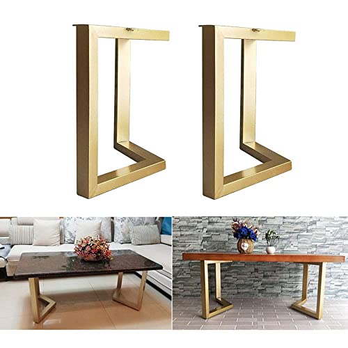 AITEKODVG Metall Couchtischbeine Set von 2 Gold/Schwarzen Industrie -Tischbeinen für Esstischschreibtisch oder Bank Ersatzbeine 20x18 Zoll und 20x28 Zoll von AITEKODVG