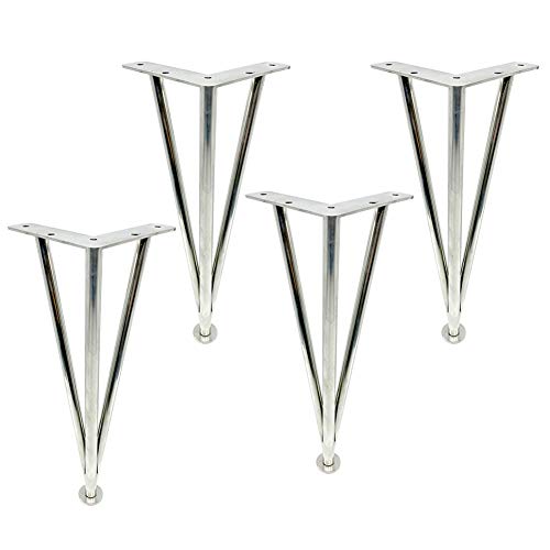 AITEKODVG Metall Haarnadel -Tisch -Bein Möbelbeine in Gold und Silber 8/10/12/14/16inch, nordische Edelstahl -Ersatzfüße für Sofa, Couch, Schränke, TV -Ständer, 4 -Set von 4 von AITEKODVG