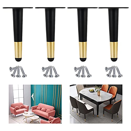 AITEKODVG Metallmöbel Beine 4 Pack Schwarz/Gold -Sofa Tischschrank Kaffeesschkt von AITEKODVG