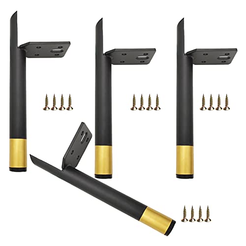 AITEKODVG Metallmöbel Beine Set aus 4 modernen Eisentischbeinen für Schränke Sofas Kaffeetische und Schreibtische DIY Ersatzfüße mit Schrauben in silberschwarz und goldenem Schwarz Finish erhältlich von AITEKODVG