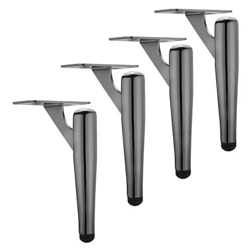 AITEKODVG Metallmöbel Beine Set von 4 runden Rohrersatztischbeinen für Sofa -Badezimmerschrank und Arbeitsplatte Montage -Waffe Schwarz Finish 6 Zoll/15 cm von AITEKODVG