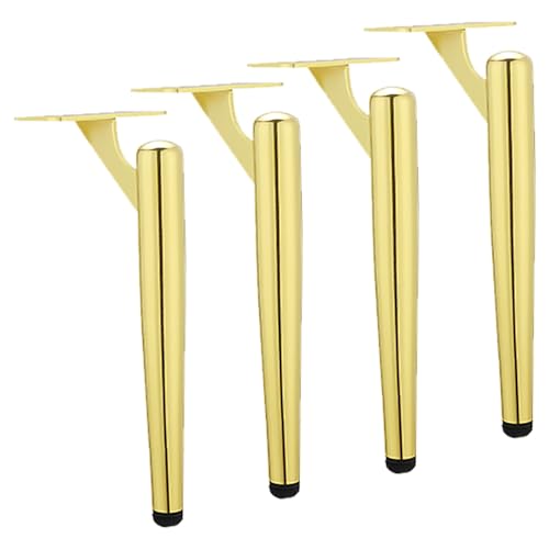 AITEKODVG Metalltisch -Beine Set aus 4 runden Rohrmöbel Beinen für Sofa Badezimmerschrank Arbeitsplatte Baugruppe Titanium Gold Finish 35 cm/14 Höhe von AITEKODVG