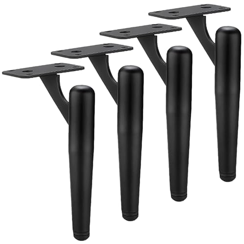 AITEKODVG Metalltisch -Beine Set aus 4 runden Rohrmöbel Beinen für Sofa Badezimmerschrank Arbeitsplatte Matt Black 35 cm/14 Zoll Höhe von AITEKODVG