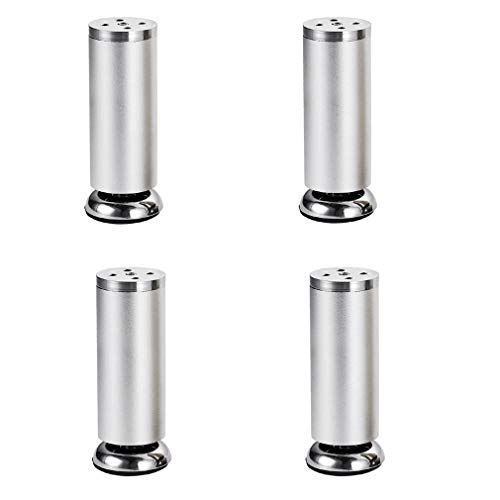 AITEKODVG Möbelbeine, Aluminiumlegierungsofa Beine Möbel Füße für Arbeitstop-Schreibtisch Tisch Beine einstellbar, Packung von 4, Silber, (60 mm-150mm) von AITEKODVG