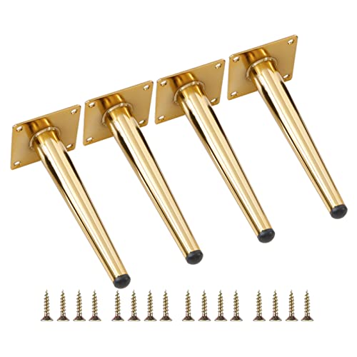 AITEKODVG Set von 4 glatten Metallmöbeln Beinen, verjüngte Stütze TV -Schrankfüße, DIY -Ersatzteile für Sofa -Tisch -Couchschrank -Sessel Ottomane (35 cm/13,78 Zoll, Gold) von AITEKODVG