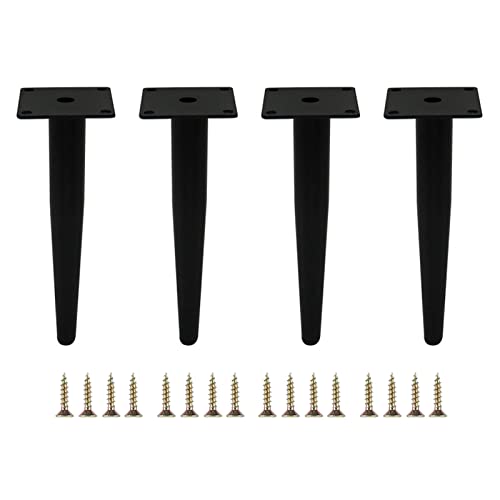 AITEKODVG Set von 4 glatten Metallmöbeln Beinen, verjüngte Stütze TV -Schrankfüße, DIY -Ersatzteile für Sofa -Tisch -Couchschrank -Sessel Ottomane (50 cm/19.69in, matt schwarz) von AITEKODVG