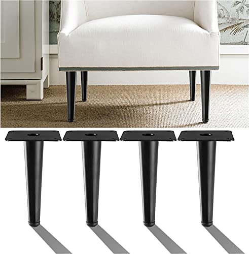 AITEKODVG Set von 4 schwarzen Metallsofa -Beinen Hochleistungs -Ersatzmöbel Beine für Sofa Couch Tischstuhl Schrank Sessel TV -Ständer gerade verjüngtes Design 35 cm/13,78 Zoll Stützfüße von AITEKODVG