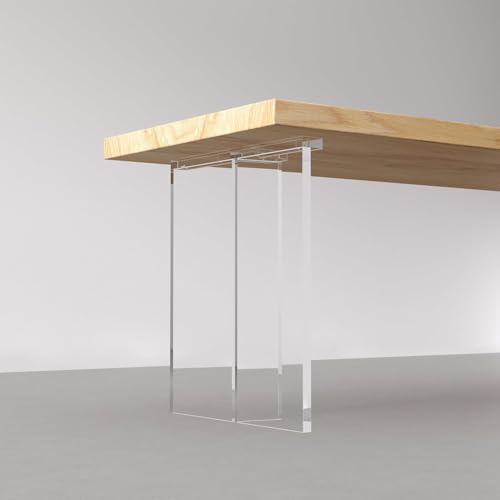 AITEKODVG Transparente Acryltisch -Beine Set von 2 modernen Möbelbeinen für DIY -Bank -Büro- und Zählerhöhen Tabelle 150 kg/330 lbs Ladekapazität 50 * 71 cm von AITEKODVG