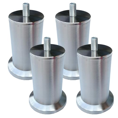 AITEKODVG Verstellbare Edelstahl Möbelschrank Beine Set von 4 50 cm/19,7 Zoll Metall Tischbeine mit M10 -Schrauben für DIY -Sofa Küchenglas Tisch Couchtisch Schrank Nachttisch Ersatz Füße F f von AITEKODVG
