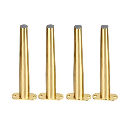 AITEKODVG Verstellbare Edelstahltischbeine Set von 4 für Betten Schränke Schreibtische und Badezimmer Hochleistungsmetallbeine für Möbel 10 Zoll Goldbeine glatt rost von AITEKODVG