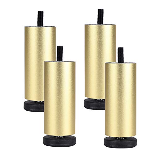 AITEKODVG Verstellbare M8 -Möbelbeine in goldenen, Aluminiumlegiermöbeln Sofa -Stützbeinen Ersatzfügungen für Couchtisch, TV -Ständer, Bank, Set von 4 (4/5/6/8/10 Zoll) von AITEKODVG