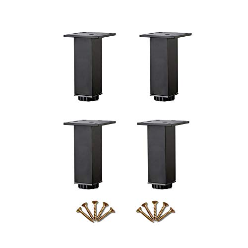 AITEKODVG Verstellbare Metalltischbeine für Betten Schränke Schreibtische und Badezimmer 4 Packmöbel Füße mit wasserdichtem Zubehör stabil und sicher schwarz 40 cm/15.7in von AITEKODVG