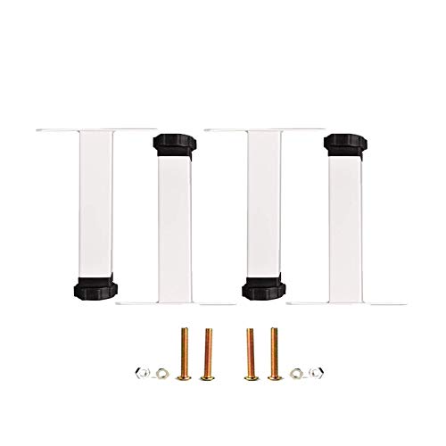 AITEKODVG Verstellbare Metalltischbeine für Betten Schreibtische und Badezimmer weiß 15 cm/6 Zoll stabile und stilvolle Möbelbeine mit Verstellbarer Höhe und Zubehör von AITEKODVG