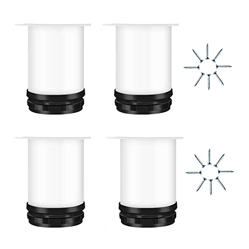 AITEKODVG Verstellbare Möbelbeine 4 Packung Metall Edelstahl Tischbeine mit Schrauben für Sofa Bett Schreibtisch Couchtisch weiß/schwarz 30 cm (11,8 Zoll) von AITEKODVG