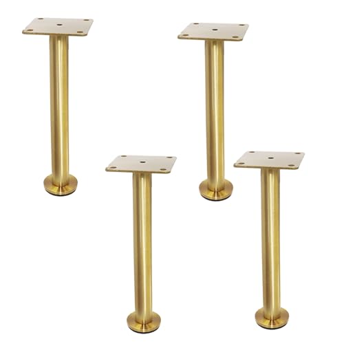 AITEKODVG Verstellbare Möbelbeine Set von 4 mit Höhenanpassung für Bettrahmensofa Schrank Couch Kommode und Tischmetallbeine Ersatz mit Hochleistungsunterstützung Gold Finish 13 cm/5,1in von AITEKODVG