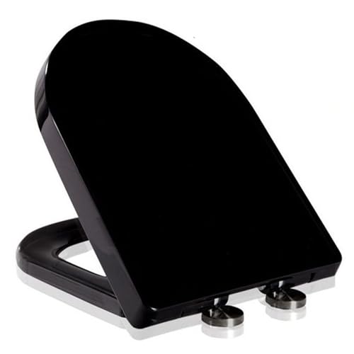 Auslöser Toilettensitz mit 360 ° einstellbarem Scharnier, PP, weicher enger Toilettensitz, D -förmiger Toilettensitz mit Schnellfreisetzscharnieren, einfach zu installieren und zu reinigen, 36x46 cm, von AITEKODVG