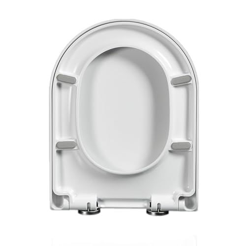D Form weicher enger Toilettensitz, weiße Toilettensitze Schnellfreisetzungsfixe, D -Form, PP -Material mit verstellbaren Scharnieren, Toilettendeckel -Lid -Klo -Sitz, 34 * 42 cm von AITEKODVG