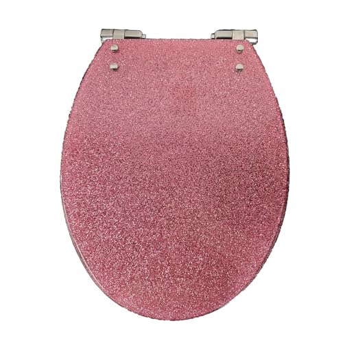 Dryfal Glitter Toilettensitz Soft Close Fix/Blind Loch Fix/Standard Fix Toilettensitz, Harz -Toilettensitz mit funkelnem Glitzer, Schnellfreisetzungsscharnier, Rosa Dryfal Glitter Toilettensitz Soft Close Fix/Blind Loch Fix/Standard Fix Toilettensitz, Harz -Toilettensitz mit funkelnem Glitzer, Schnellfreisetzungsscharnier, Rosa von AITEKODVG