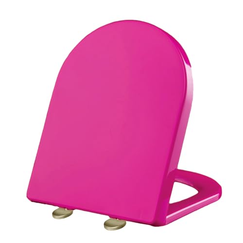 Farbiger D -Form Toilettensitz weich in der Nähe, mit verstellbarem Scharnier schneller Freisetzungs -Top Fixed Toilettensitz Abdeckung Badezimmer Toilettendeckel D -Form, lila von AITEKODVG