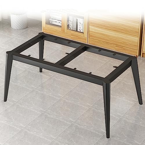 Metall Esstisch Bein Set Hochleistungs -Industrie rechteckige Rahmen DIY Möbelbeine für Couchtisch Schreibtisch Workbench Kabinett Verstellbare Bodenschutzbeschützer inklusive 140 x 60 x 72,5 cm von AITEKODVG