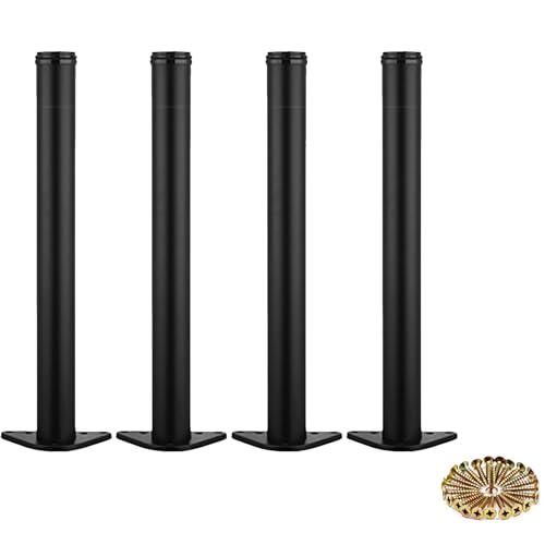 Moderne industrielle verstellbare Metallmöbel Beine Set aus 4 silbernen Teleskop -Tischbeinen für Bar -Tischschreibtisch oder zylindrische Halterung stilvoller und robuster Möbelbeine für Heim- oder von AITEKODVG