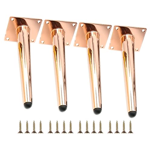 Set aus 4 geraden Metallmöbeln Beinen, verjüngter Stütze TV -Schrankfüße, DIY -Ersatzteile für Sofa -Tisch -Couchschrank -Sessel Ottomane (55 cm/21,65 Zoll, Roségold) von AITEKODVG