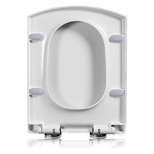 Square Toilettensitz, eingedickter Haushaltsuniversal Toilettensitz, ruhiger, enger PP-Toilettensitz mit Metallscharnier, Schnellveröffentlichung, einfach zu installieren und sauber, weiß, 43 x 34,5 von AITEKODVG