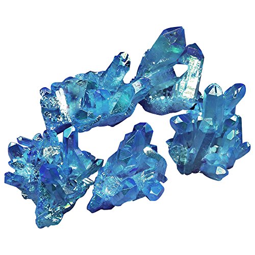 AITELEI Unregelmäßige natürliche Titan Blue Druzy Quarz Cluster Crystal Geode Edelstein Probe Heilung Crystal Rock Quarz Stein für Home Decor 0.07-0.11 Ib von AITELEI