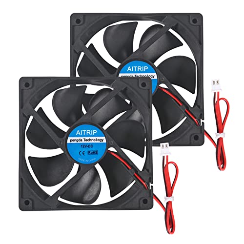 2er Pack 12025 Lüfter 120 x 120 x 25 mm Computer Case Fan DC 12 V Cooling Fan für Computer Fall 2 Pins 2 Draht zum Kühlen von PC Computergehäuse CPU Kühler Radiatoren 2er Pack 12025 Lüfter 120 x 120 x 25 mm Computer Case Fan DC 12 V Cooling Fan für Computer Fall 2 Pins 2 Draht zum Kühlen von PC Computergehäuse CPU Kühler Radiatoren von AITRIP