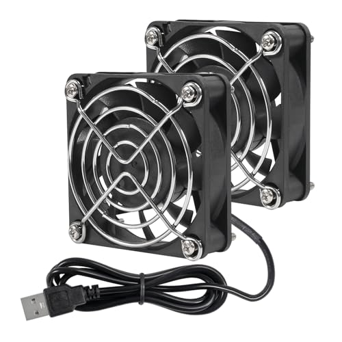 2er-Pack 60 mm x 15 mm USB-Lüfter, bürstenloser 5-V-Gleichstrom-Lüfter mit Lüftergitter 60 mm für PC-Computergehäuse, Kühler, Raspberry Pi, Kühlerbelüftung 2er-Pack 60 mm x 15 mm USB-Lüfter, bürstenloser 5-V-Gleichstrom-Lüfter mit Lüftergitter 60 mm für PC-Computergehäuse, Kühler, Raspberry Pi, Kühlerbelüftung von AITRIP