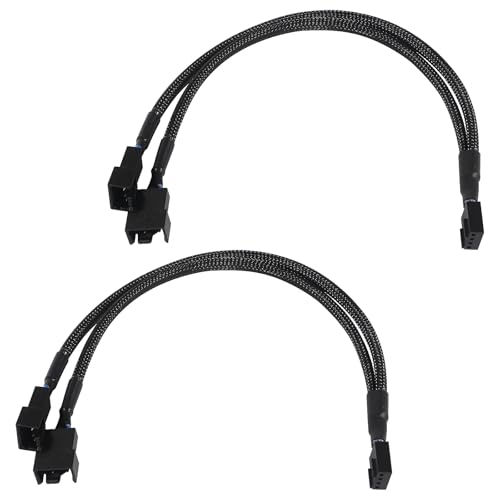 2Pack Computer PC PWM Lüfter Splitter Kabel 1 auf 2 (4 Pin+3 Pin) von AITRIP