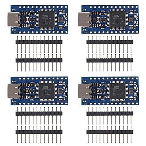 AITRIP 4PCS Pro Micro ATmega32U4 5V 16MHz Typ-C-Entwicklungsmodulplatine mit 2-reihiger Stiftleiste Kompatibel mit ard-uino Leonardo Ersetzen Sie Pro Mini AITRIP 4PCS Pro Micro ATmega32U4 5V 16MHz Typ-C-Entwicklungsmodulplatine mit 2-reihiger Stiftleiste Kompatibel mit ard-uino Leonardo Ersetzen Sie Pro Mini von AITRIP