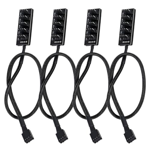 AITRIP 4Stk PWM-Lüfter-Hub PC 5-Wege PWM-Lüfter-Splitter-Hub Adapterkabel für 12 V Desktop Computer-Kühler-Gehäuselüfter 4-polig und 3-polig von AITRIP