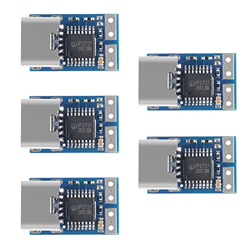 AITRIP 5 PCS PDC004-PD PD Decoy Modul, USB-C PD 9V DC Festspannungs-Triggermodul 5A Typ-C Buchse Eingang für Notebook von AITRIP