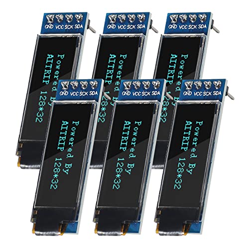 AITRIP 6 STÜCKE 0,91 Zoll I2C 128 x 32 Pixel IIC 3,3 V 5 V Blaues Zeichendisplay 4 Pins Kompatibel mit Arduino ESP32 ESP8266 AVR PIC STM32 und für Raspberry Pi AITRIP 6 STÜCKE 0,91 Zoll I2C 128 x 32 Pixel IIC 3,3 V 5 V Blaues Zeichendisplay 4 Pins Kompatibel mit Arduino ESP32 ESP8266 AVR PIC STM32 und für Raspberry Pi von AITRIP