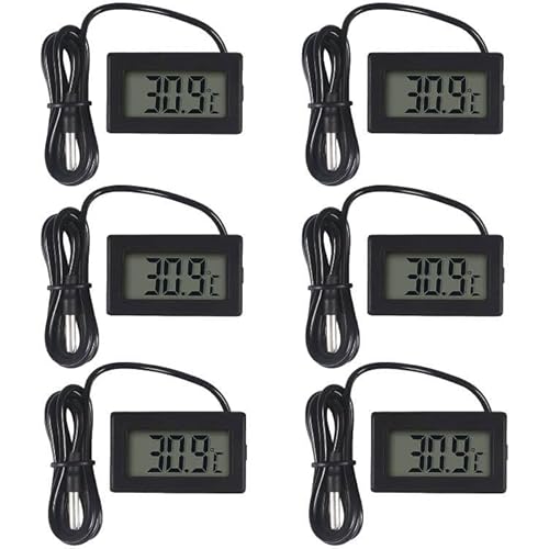 AITRIP 6x Digital LCD Thermometer Temperatur Monitor mit Externem Sensor für Kühlschrank Gefrierschrank Aquarium von AITRIP