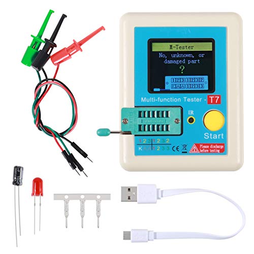 LCR-T7 Transistor-Tester, multifunktionaler TFT Transistor-Tester mit One-Key-Bedienung, grafisches Display, automatische Abschaltung für Dioden-Trioden-Kondensatorwiderstand, Transistor von AITRIP