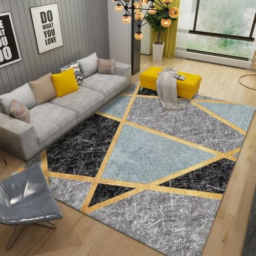 AITROMNI Blue Babyzimmer Teppich Geometrische Linie Muster Design komfortable Wohnzimmer Schlafzimmer Teppich Fleckenbeständigkeit 200X290CM AITROMNI Blue Babyzimmer Teppich Geometrische Linie Muster Design komfortable Wohnzimmer Schlafzimmer Teppich Fleckenbeständigkeit 200X290CM von AITROMNI