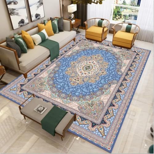 AITROMNI Blue Flurteppiche Exquisite Blume Meer Muster Design schalldicht komfortable Wohnzimmer Schlafzimmer Teppich 70X200CM von AITROMNI