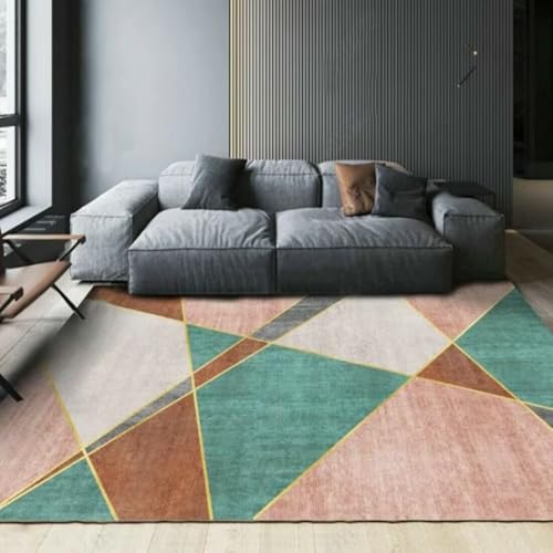 AITROMNI Blue Kinderteppich Waschbar Modernes minimalistisches geometrisches Muster Wohnzimmer Schlafzimmer Teppich mehrfarbiges Design 300X400CM AITROMNI Blue Kinderteppich Waschbar Modernes minimalistisches geometrisches Muster Wohnzimmer Schlafzimmer Teppich mehrfarbiges Design 300X400CM von AITROMNI
