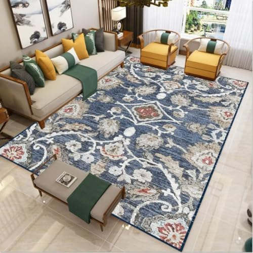 AITROMNI Blue Läufer Blumenmuster Design Wohnzimmer Schlafzimmer Haushalt Teppich kann für viele Jahre verwendet Werden 120X200CM AITROMNI Blue Läufer Blumenmuster Design Wohnzimmer Schlafzimmer Haushalt Teppich kann für viele Jahre verwendet Werden 120X200CM von AITROMNI