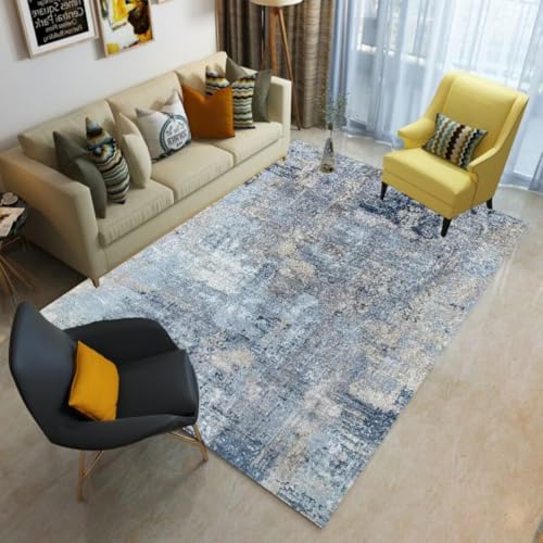 AITROMNI Blue Schmutzfangmatte Waschbar Moderne einfache Wohnzimmer Schlafzimmer nach Hause Sofa Nachttisch Teppich rutschfest 50X70CM von AITROMNI