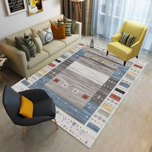 AITROMNI Blue Vorraum Möbel Geometrisches Multi-Muster-Wohnzimmer-Sofa-Zubehör bequemer Rutschfester Teppich 160X270CM von AITROMNI