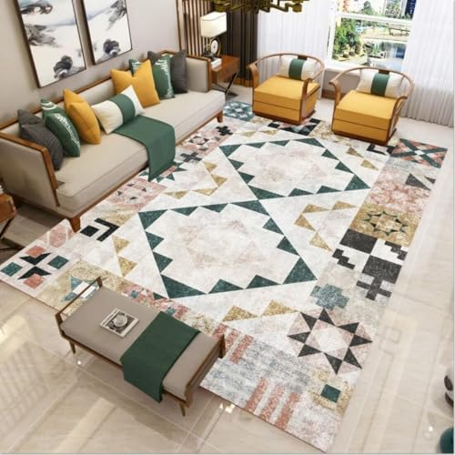 AITROMNI Color Schmutzfangmatte Waschbar Modernes geometrisches Muster Wohnzimmer Sofa Schlafzimmer Nachttisch Teppich Kältebeständigkeit 160X270CM von AITROMNI