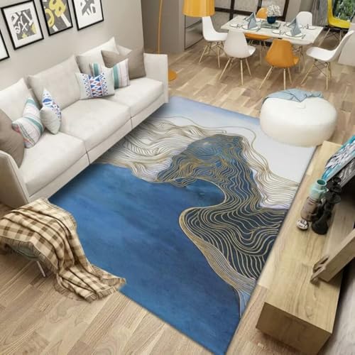 AITROMNI Eingangsteppich Das dekorative Liniendesign des Wohnzimmers ist staubdicht und verletzt den Boden Nicht. Es kann mit Wasser gewaschen Werden. 200X300CM von AITROMNI